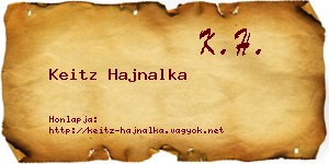 Keitz Hajnalka névjegykártya